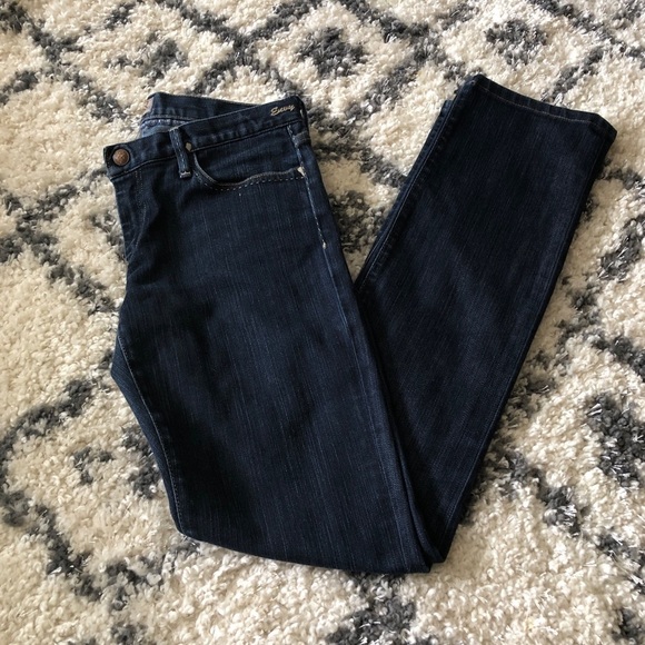 Goldsign ENVY Low Rise Jeans Dark Wash Straight Leg Y2K 90s Stretch USA 28 - Picture 3 of 13